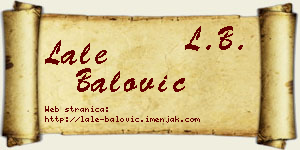 Lale Balović vizit kartica